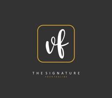 vf eerste brief handschrift en handtekening logo. een concept handschrift eerste logo met sjabloon element. vector