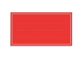 rechthoek rood kleverig post Notitie sjabloon model. geplakt kantoor memo papier vector illustratie.
