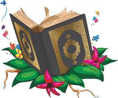 islam heilig boek koran moslim Arabische cartoon tekening vectorillustratie vector
