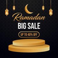 Ramadan uitverkoop banier sjabloon met podium vector banier advertentie ontwerp