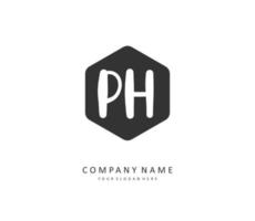p h ph eerste brief handschrift en handtekening logo. een concept handschrift eerste logo met sjabloon element. vector
