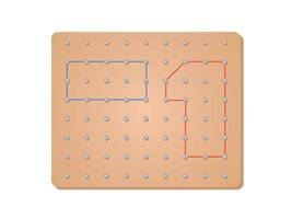 geometrie wiskunde bord nagels met rubber vector