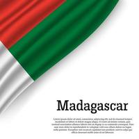 golvend vlag van Madagascar vector