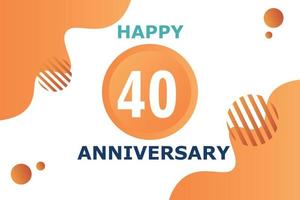 40 jaren verjaardag viering meetkundig logo ontwerp met oranje blauw en wit kleur aantal Aan wit achtergrond sjabloon vector