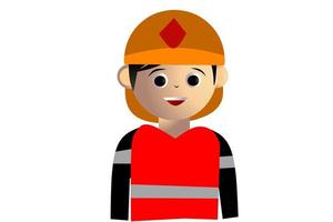 brandweerman tekenfilm avatar geïsoleerd Aan wit achtergrond. vector illustratie.