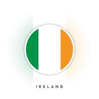 Ierland ronde vlag sjabloon ontwerp vector