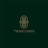 tweeling bloem logo vector