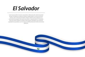 zwaaiend lint of spandoek met vlag van el salvador vector