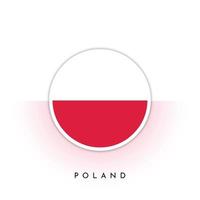Polen ronde vlag sjabloon ontwerp vector