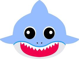 schattig weinig blauw haai gezicht illustratie vector