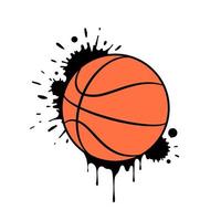 grunge basketbal bal ontwerp met verf spatten en druppels. vector illustratie