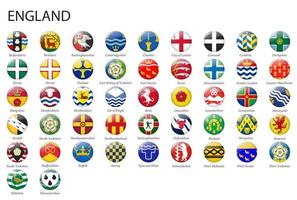 allemaal vlaggen van Regio's van Engeland sjabloon voor uw ontwerp vector