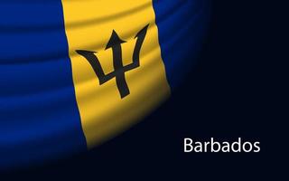 Golf vlag van Barbados Aan donker achtergrond. vector