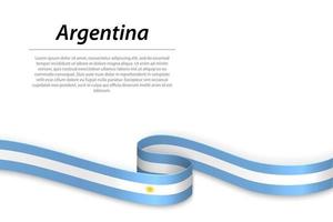 zwaaiend lint of spandoek met vlag van argentinië vector