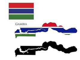 Gambia vlag en kaart illustratie vector