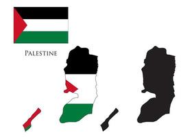 Palestina vlag en kaart illustratie vector