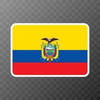 vlag van ecuador, officiële kleuren en verhoudingen. vectorillustratie. vector