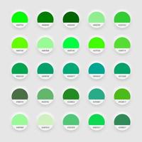 tinten van groen swatch kleur palet. neomorfisme stijl sjabloon voor uw ontwerp vector