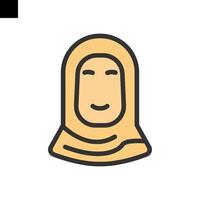 Arabisch moslim vrouw hijab meisje vector