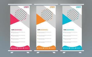 verticaal banier ontwerp uithangbord reclame brochure folder sjabloon vector x-banner en straat bedrijf vlag van gemak, lay-out achtergrond