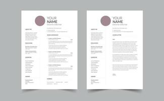 minimalistische CV cv, vector minimalistische zwart en wit cv, vector hervat