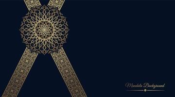 luxe achtergrond met gouden mandala ornament vector