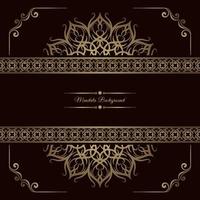 luxe achtergrond met gouden mandala ornament vector