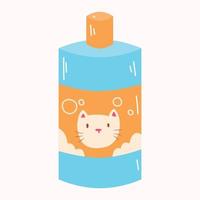 shampoo voor katten. huisdieren shampoo illustratie. vector hand- getrokken illustratie.