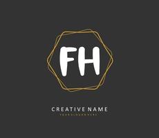 f h fh eerste brief handschrift en handtekening logo. een concept handschrift eerste logo met sjabloon element. vector