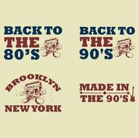 80's 90's retrot-shirt ontwerp reeks vector