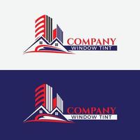 logo ontwerp voor een bedrijf het verstrekken van venster verven Diensten voor auto's, woon- en reclame gebouwen vector