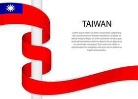 golvend lint Aan pool met vlag van Taiwan. sjabloon voor onafhankelijk vector