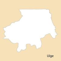 hoog kwaliteit kaart van uige is een regio van Angola vector