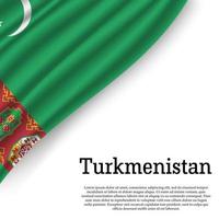 golvend vlag van turkmenistan vector