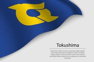 Golf vlag van tokushima is een regio van Japan vector