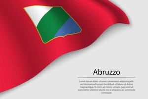 Golf vlag van abruzzen is een regio van Italië. vector