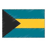 hand- getrokken schetsen vlag van Bahamas. tekening stijl icoon vector