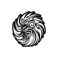vector logo van een leeuw met zwart en wit kleuren.