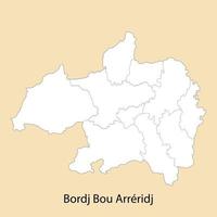 hoog kwaliteit kaart van bordj bou arreridj is een provincie van Algerije vector