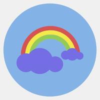 icoon regenboog. weer elementen symbool. pictogrammen in kleur maat stijl. mooi zo voor afdrukken, web, smartphone app, affiches, infografieken, logo, teken, enz. vector