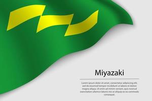 Golf vlag van miyazaki is een regio van Japan vector