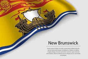 Golf vlag van nieuw brunswick is een regio van Canada vector