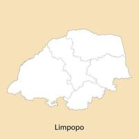 hoog kwaliteit kaart van limpopo is een regio van zuiden Afrika vector