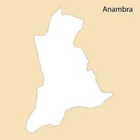 hoog kwaliteit kaart van anambra is een regio van Nigeria vector