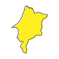 gemakkelijk schets kaart van maranhao is een staat van Brazilië. gestileerde li vector