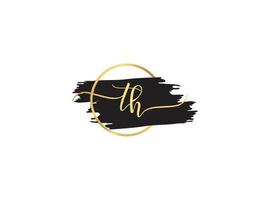 vrouwelijk th handtekening logo, eerste th mode brief logo ontwerp vector