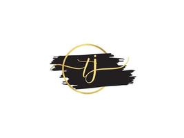 vrouwelijk tj handtekening logo, eerste tj mode brief logo ontwerp vector