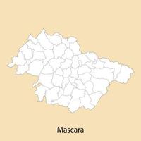 hoog kwaliteit kaart van mascara is een provincie van Algerije vector