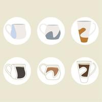 reeks van gekleurde abstract koffie kop pictogrammen vector illustratie