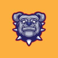 bulldog hoofd mascotte logo vector